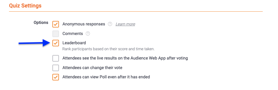 Leaderboard Option – Poll Everywhere